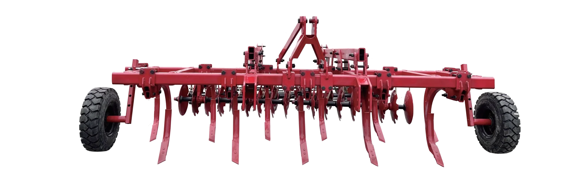 Subsoiling Combined Land Preparation Machine - Full Product Description
This Subsoiling Combined Land Preparation Machine is a high-end compound tillage equipment purpose-built for breaking plow pan and deep soil improvement. It provides standard working width options from 2.5m to 3.45m, compatible with tractors above 120HP. It integrates two processes of deep subsoiling and topsoil leveling into one single machine, completely solves the industry pain points of hard plow pan and poor soil permeability caused by years of continuous rotary tillage, and serves as the flagship equipment for conservation tillage on high-standard farmland.Front Subsoiler + Rear Harrow Design, Finish Subsoiling & Tillage in One Pass
The front part of the machine is equipped with high-strength subsoiler shanks, which can directly penetrate 350-450mm underground and completely break the hard plow pan formed by years of farming. The rear part is matched with 460mm high wear-resistant disc harrow group, which completes topsoil crushing and leveling simultaneously. It finishes both subsoiling and tillage in one field entry, eliminates the problem that extra large soil clods are left after subsoiling which requires secondary tillage, and drastically saves operation time and fuel cost.Thickened Heavy-Duty Structure with Ultra-High Reliability
The main girder of the whole machine is integrally welded with 100mm100mm8mm thickened square steel tube. All connection points of subsoiler shanks and discs are reinforced for heavy load. Even under long-term full load operation on compacted hard plots and stony fields, there will be no shank deformation or frame crack, the overall durability is far better than ordinary subsoiling equipment.Multiple Precise Models to Meet Different Operation Demands
The 3 models of the full series are equipped with 7, 9 and 11 subsoiler shanks respectively, the working width increases gradually from 2.5m to 3.45m, which accurately matches high-horsepower tractors in different power segments of 120-180HP and above 200HP. The subsoiler shanks are arranged with reasonable spacing, which forms uniform loose layer underground after operation without subsoiling blind spots, the soil permeability and water permeability are greatly improved, and the moisture retention and drought resistance performance is remarkable.Conservation Tillage Helps Long-Term Yield Increase
Subsoiling operation does not turn over the soil layer and will not disturb the original soil tillage structure. It also mixes crop stubble and organic fertilizer into deep soil better to continuously improve soil fertility. After operation, rainwater infiltration speed increases several times, and soil water retention capacity is greatly enhanced in dry seasons. After 2-3 consecutive years of use, you can clearly observe that crop roots grow deeper, drought resistance and lodging resistance are improved, and it delivers remarkable long-term stable yield and yield increase effect.Typical Applications: Subsoiling conservation tillage in northeast China black soil region, plow pan breaking on years of rotary tilled fields, moisture retention tillage in arid and semi-arid areas, deep soil improvement for high-standard farmland, and farmland soil fertility restoration operations for large-scale farms.